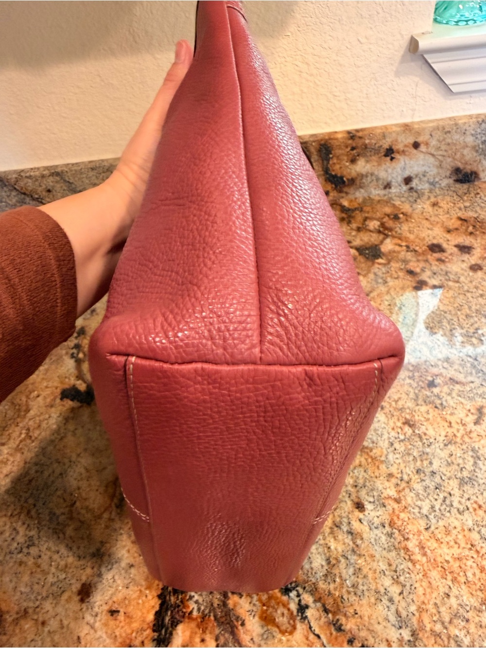Coach Mauve/Rose Leather Tote - Picture 4 of 7